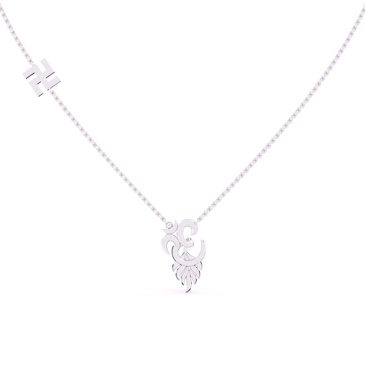 Religious Swastik & OM Diamond Gold Pendant